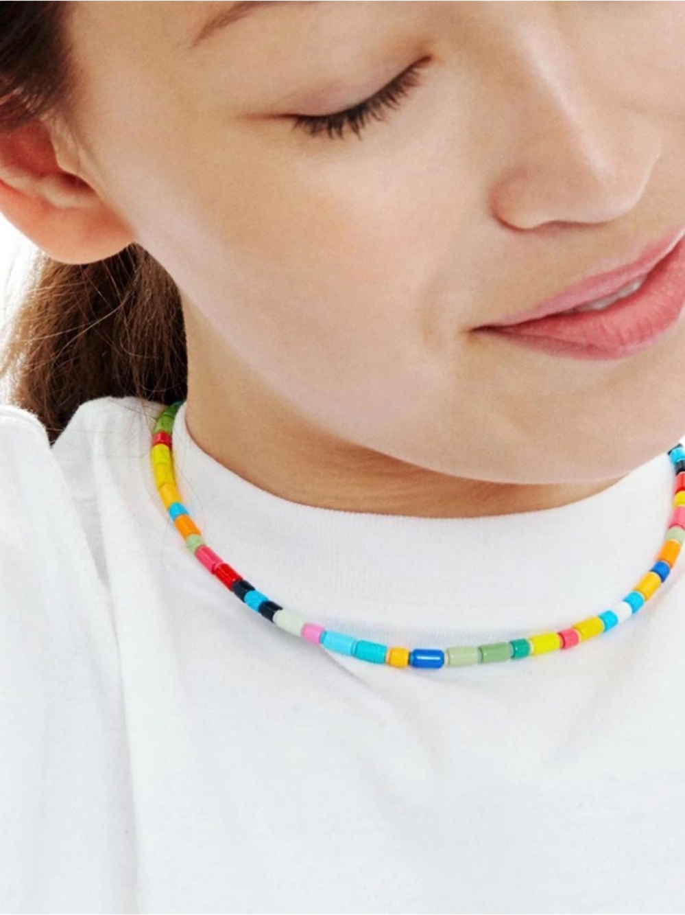 Roxanne Assoulin Starburst U-Tube In Enamel & Gold Plated Beaded Necklace  NEW